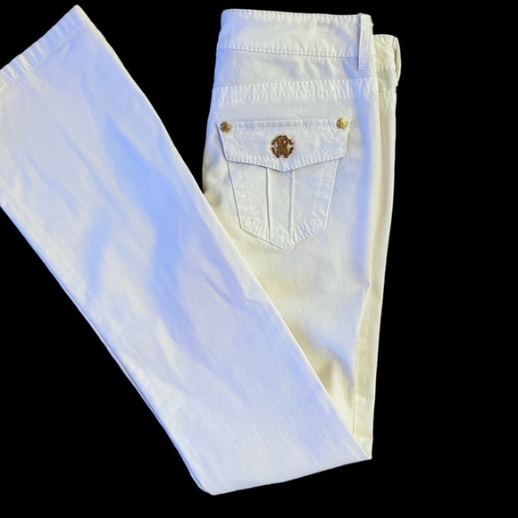 VINTAGE Roberto Cavalli couture jeans Wide legged Boot cut Gorgeous gold accents - Picture 13 of 16